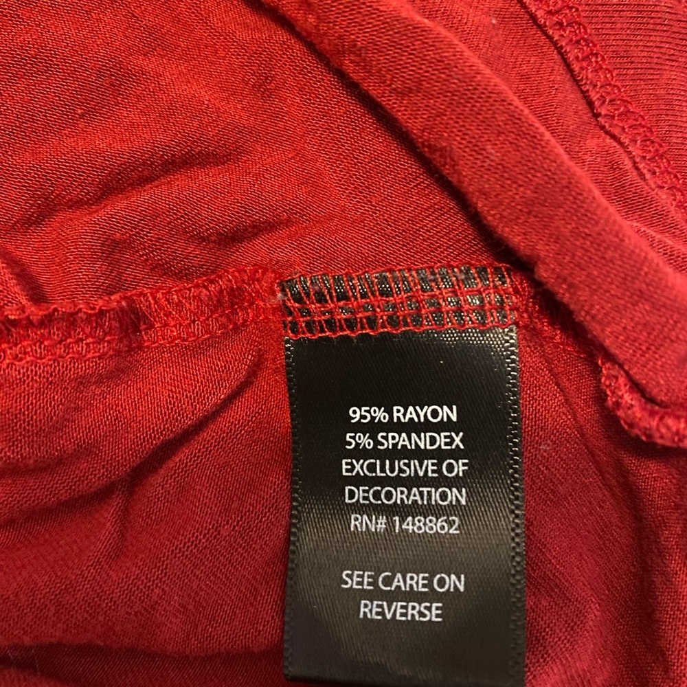 Torrid Babydoll Super Soft Scoop Neck Lace Bell Sleeve Tee Size 2 Rio Red Boho - Picture 7 of 15